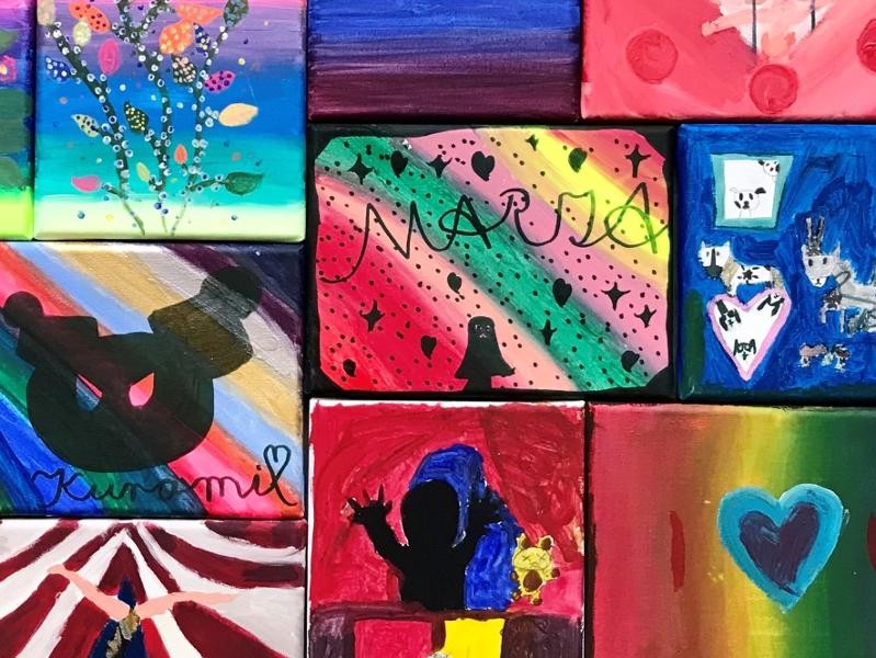 Collage mit Werken der Künster:innen Collage mit Werken der Künster:innen