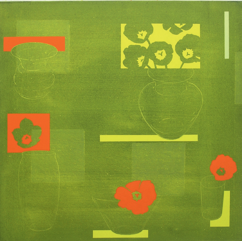 Rote Sorte 11, 2005, Acryl auf Lw., 100 x 100 cm