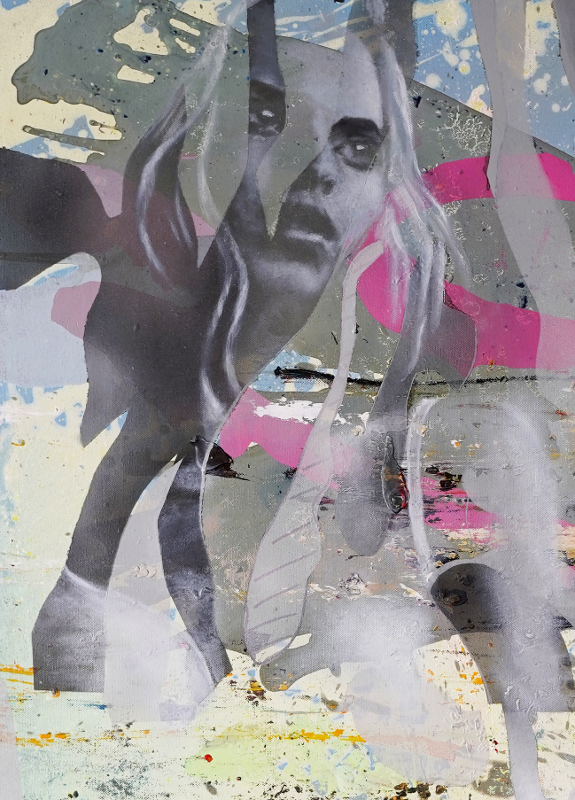 Ohne Titel, 2021, 130 x 90 cm, Acryl, Spraypaint, Filzmarker auf Leinwand, © Liane Köhnlein