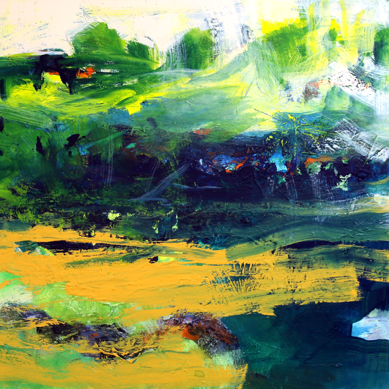 Inside nature, 2024, Acryl auf Lw., 80 x 80 cm, © Joachim Wörner