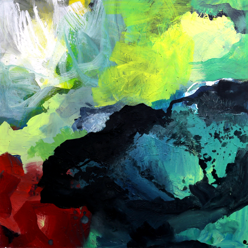 Sedimente, 2021, Acryl auf Lw., 80 x 80 cm, © Joachim Wörner