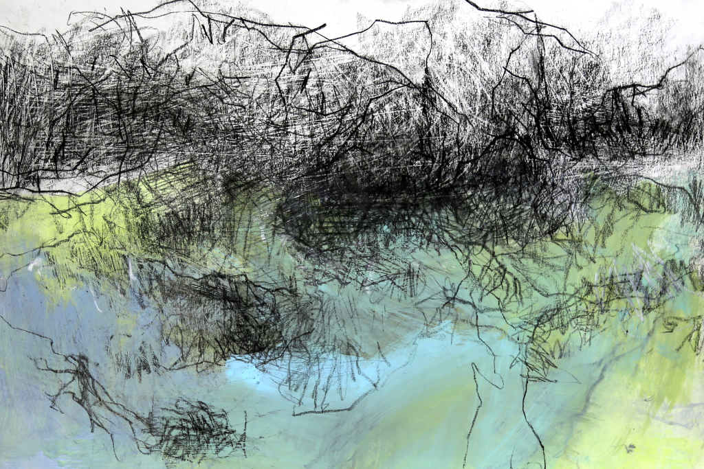 Landschaft, 21.02.2026, Zeichnung, 50 x 70 cm, © Joachim Wörner