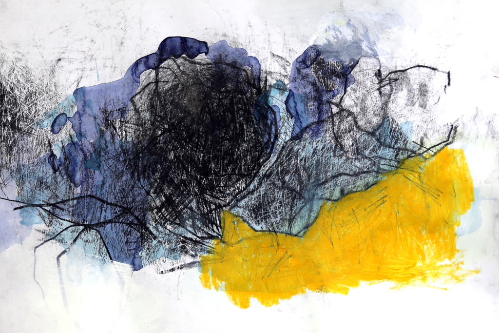 Landschaft, 27.02.2026, Zeichnung, 50 x 70 cm, © Joachim Wörner
