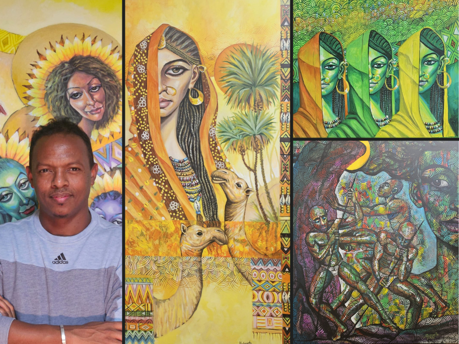 4 Werke von Mulugeta Tekle